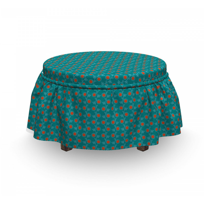 Housse pour repose-pieds tourbillons et fleurs
