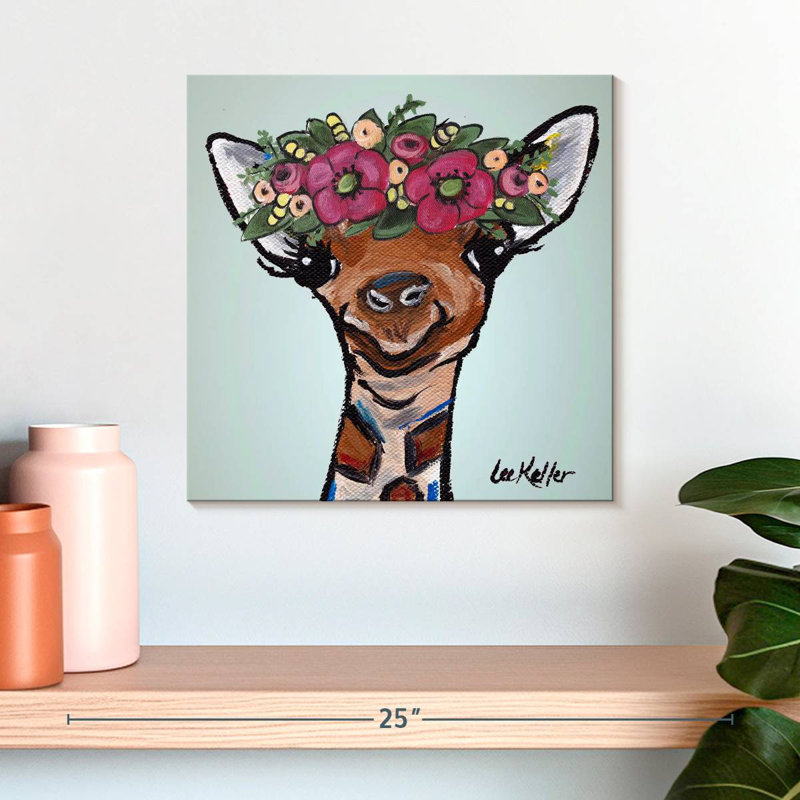 Couronne de fleurs de girafe Brampt, H 16 po x l 16 po
