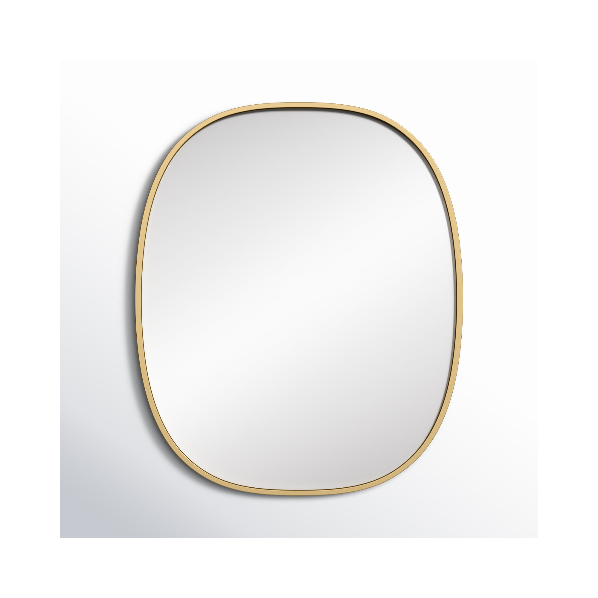 Sabine Metal Curved Oval Wall Mirror, Brass, 36" x 30"