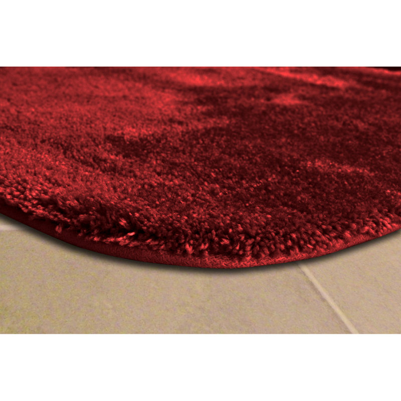 Ensemble de tapis de bain en nylon 2 pièces avec envers antidérapant Billy-Dean, Rouge piment