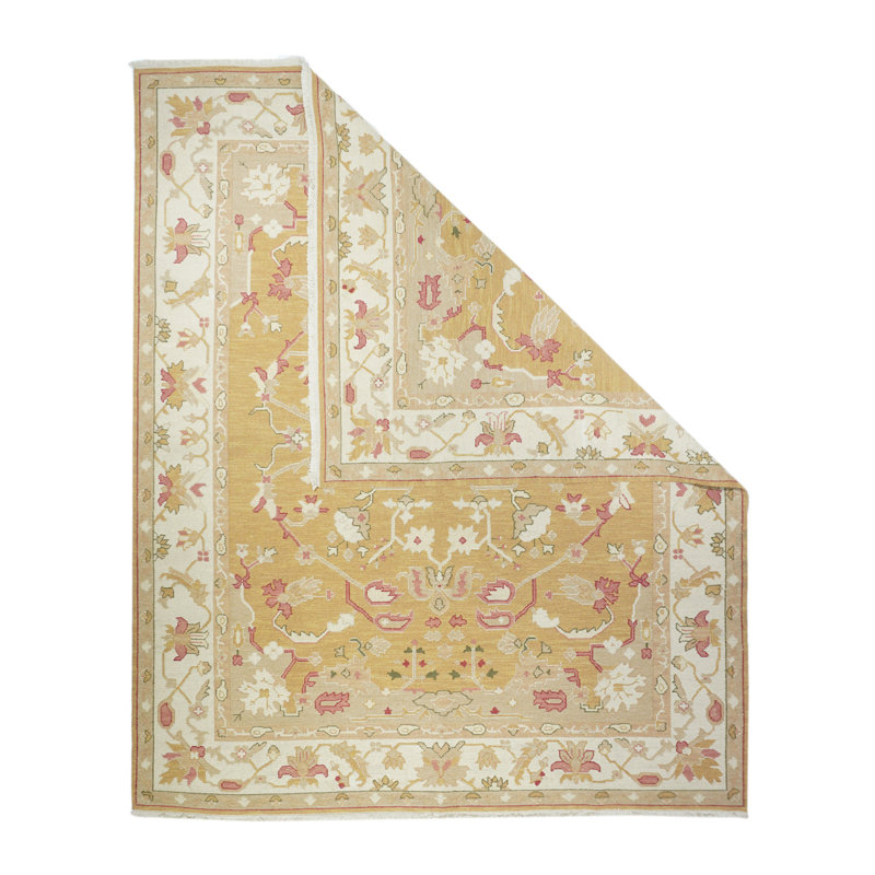 Wool Oriental Area Rug in Beige