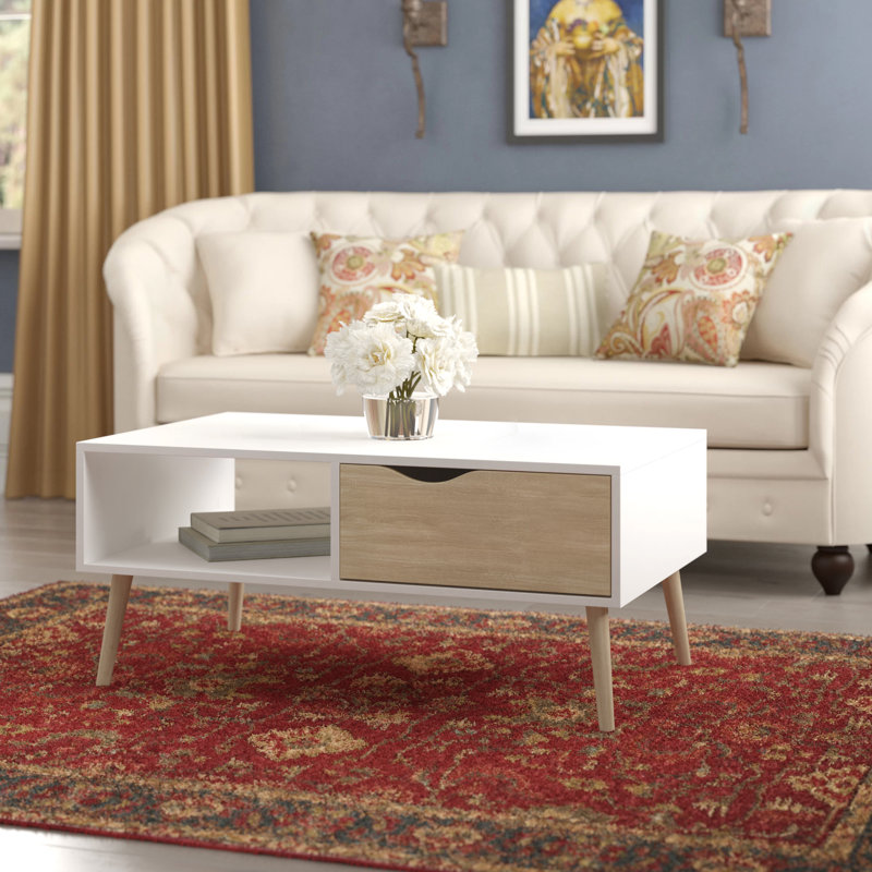 Brennan Four Leg Coffee Table, Grey/Oak