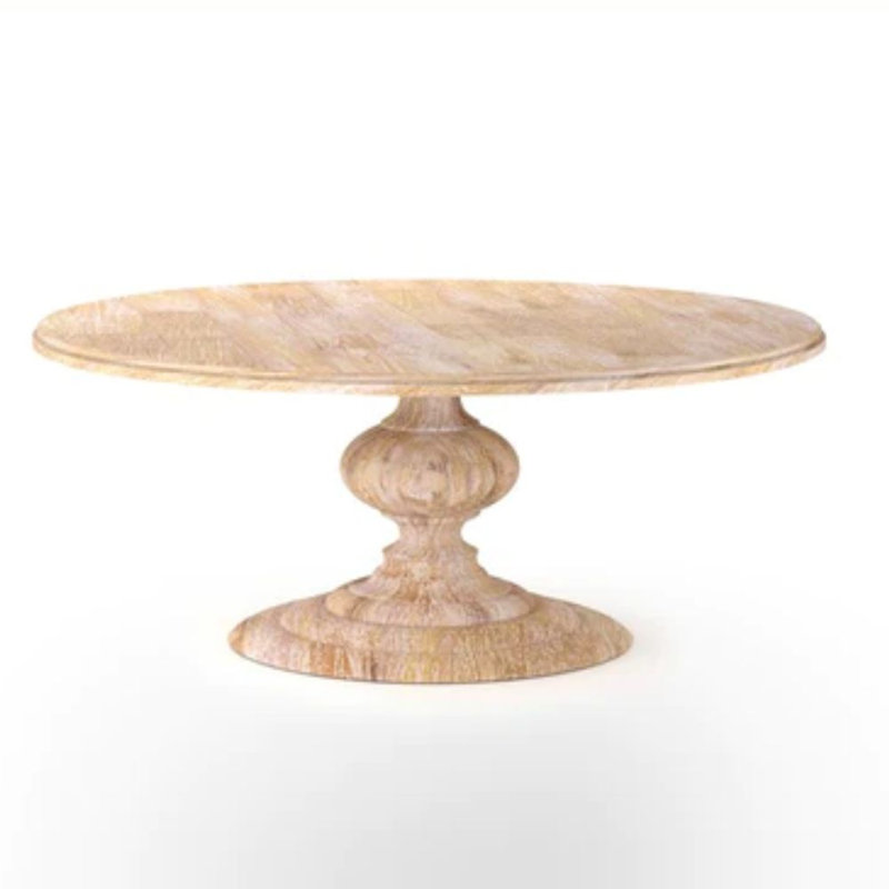 Table en bois massif Helen, Blanc, 30" H x 48" W x 48" D