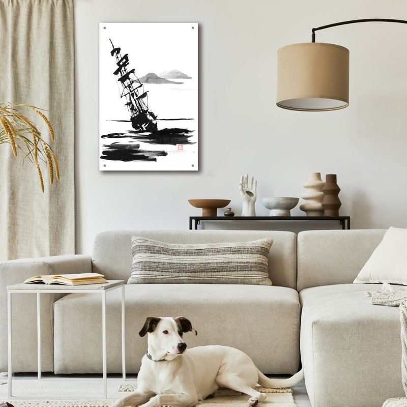 «Boat» par Pechane, acrylique, H 36 po x l 24 po x P 0,2 po