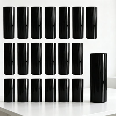 Ensemble de vases modernes modernes en céramique noire de 20,51 pouces, petits vases à fleurs minimalistes pour bouquets de fleurs fraîches ou artificielles, salon, chambre, bureau, foyer, centre de table