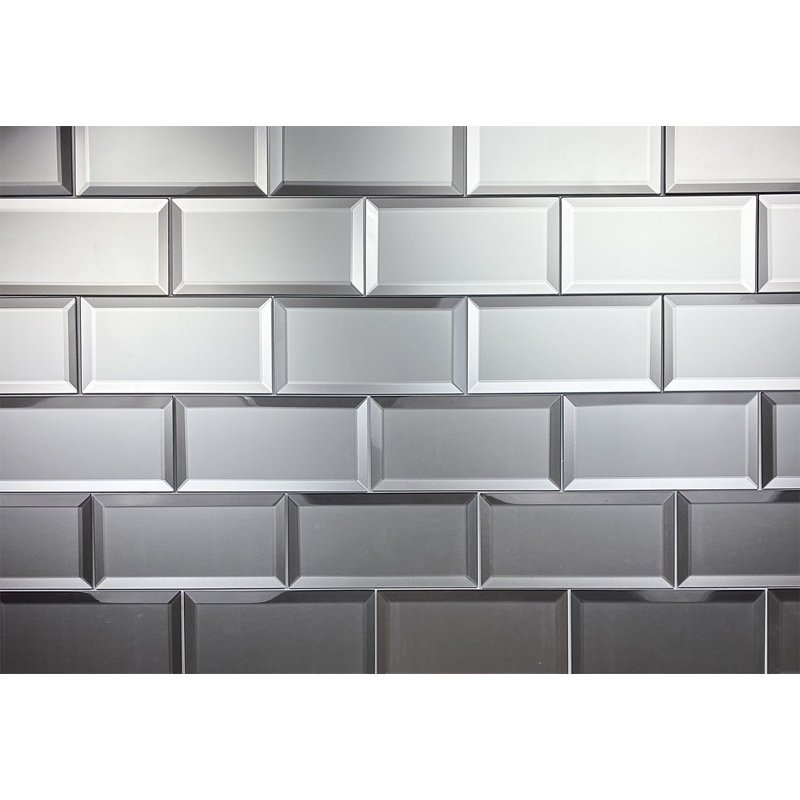 Frosted Elegance Matte 3" x 6" Beveled Glass Subway Tile
