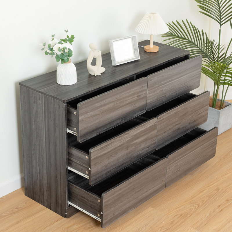 Marrietta 45.24'' W 6 - Drawer Dresser, Gray