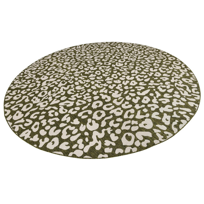 Tapis d'extérieur joyeux couleur mousse, Rond 13 pi