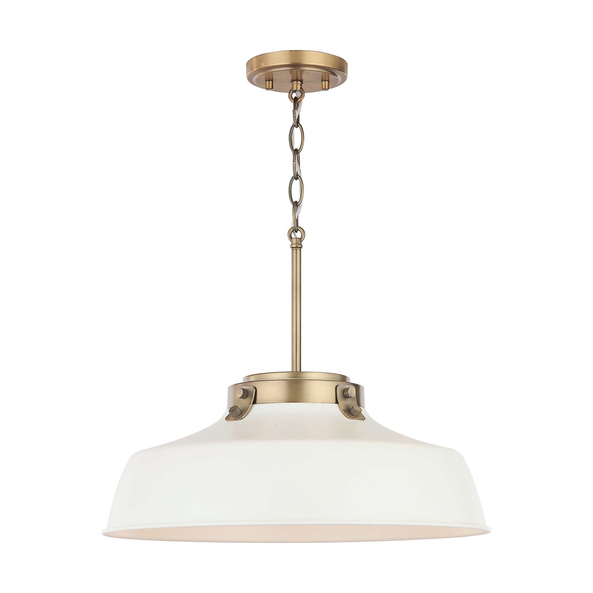Luzon Single Light Metal Dimmable Pendant, Matte White
