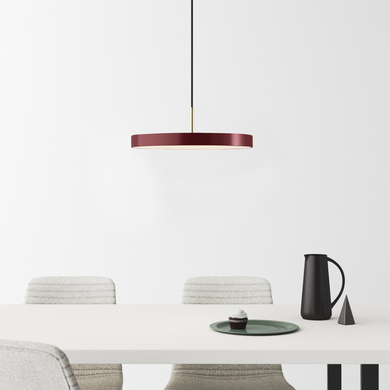 Ivan Single Light Metal Dimmable LED Pendant, Garnet