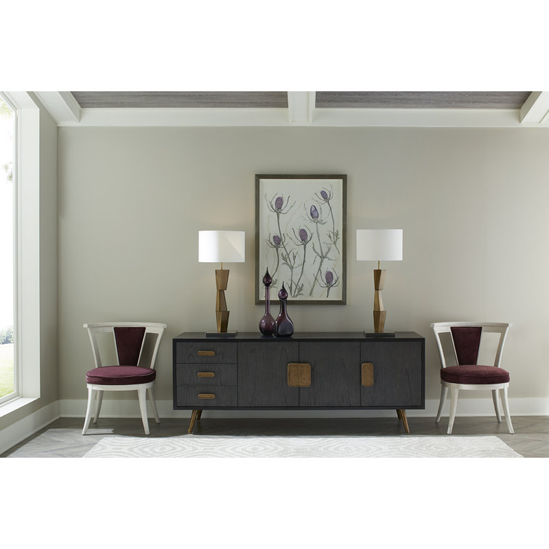 78'' W Solid Wood Sideboard, Smooth White Gesso/Smooth White Oak