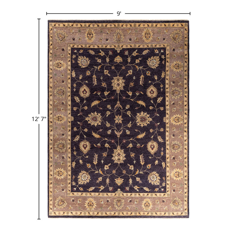 Overdyed One-of-a-Kind Rectangle 9' X 12'7" Hand Knotted Area Rug