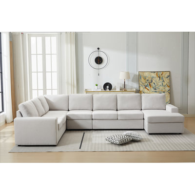 Large - Scale L - Shaped Modular Sofa Set with Detachable Components, Comfortable Upholstery and Decorative Throws for Contemporary Home Interiors