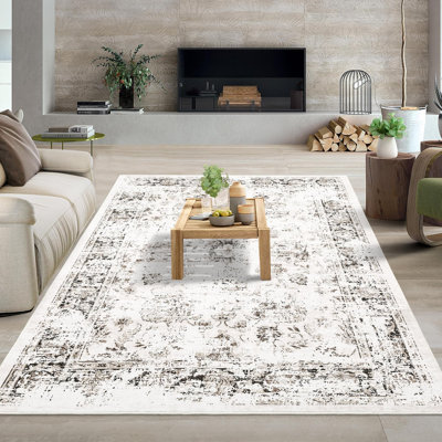 Abstract Machine Printed Area Rug