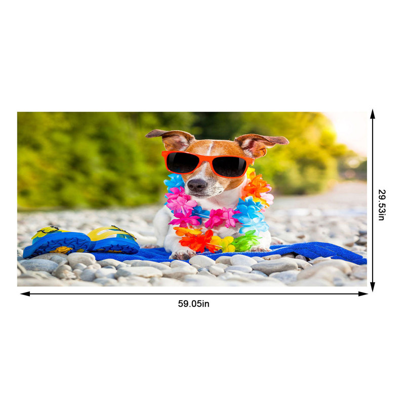 Dog Themed Quick Dry Microfiber Beach Towel, Super Absorbent Sand Free Bath Towel Gift For Pool And Travel, 30x60in Multicolor