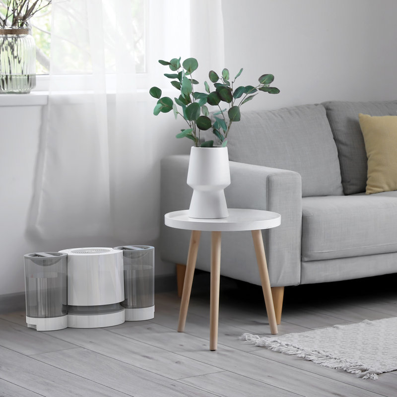 White Dual Tank Evaporative Humidifier with Humidistat