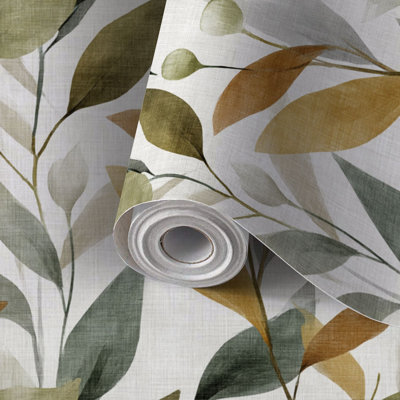 Papier de contact à peler et coller avec papier peint à motif floral moderne, doux et naturels, auto-adhésif et amovible 17,7 po x 118 po (45 x 300 cm)
