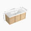 48" Wall-Mounted Bathroom Vanity with Resin Sink, 3-Soft Closing Door, Original Oak, Plywood  (KD-PACKING)