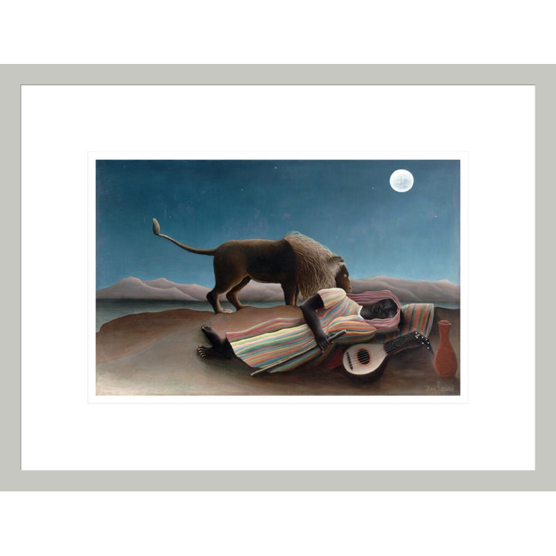 «La Bohémienne endormie» par Henri Rousseau, impression giclée encadrée, 12.86" H x 16.75" W