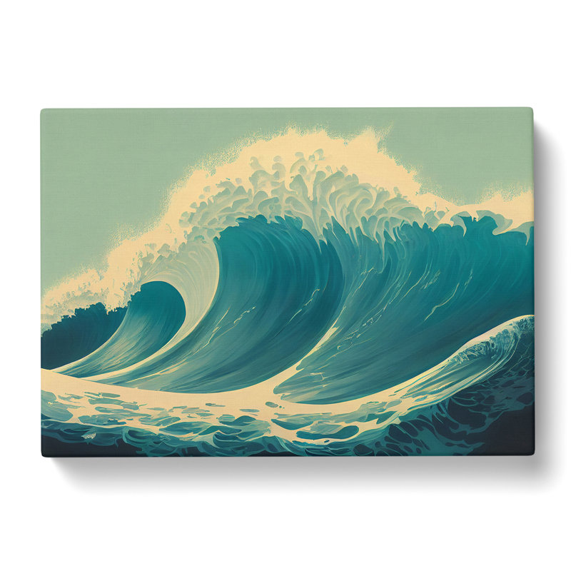 Awesome Ocean Wave - Wrapped Canvas Print, 35cm H x 50cm W x 3cm D