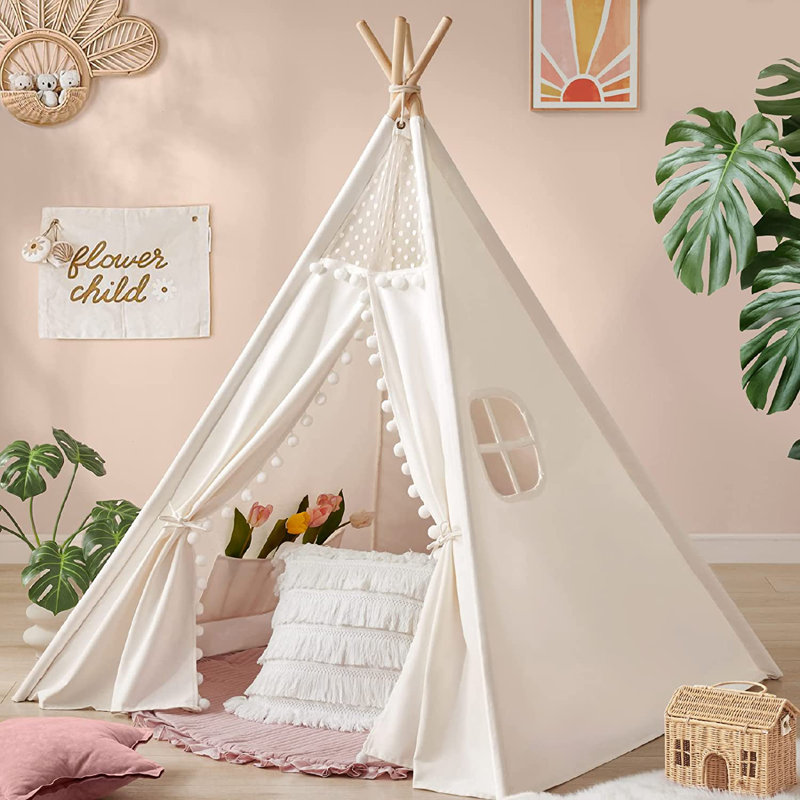 CG INTERNATIONAL TRADING 47'' W x 47'' D Indoor / Outdoor Cotton Triangular Play Tent
