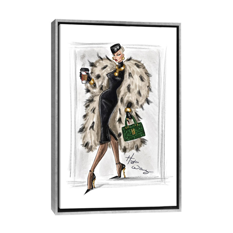 Coffee Run - HWI582, Silver, H 48 po x l 32 po, Floater Framed Print Canvas without Mat