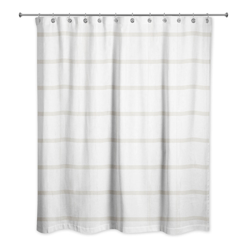 Rideau de douche simple à rayures Jonah, Beige