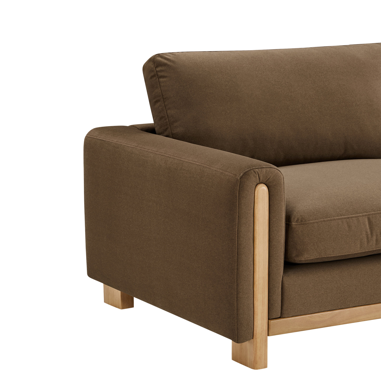 Adika 88" Upholstered Sofa, Brown Polyester/Linen