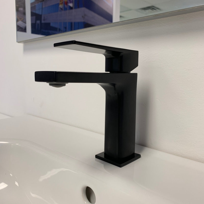 Single-Hole Bathroom Faucet, Black, No