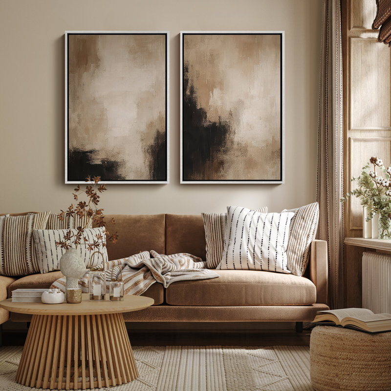 Art mural encadré, rétro, antique, classique pour chambre à coucher - 2 panneaux, H 24 po x l 16 po, Blanc