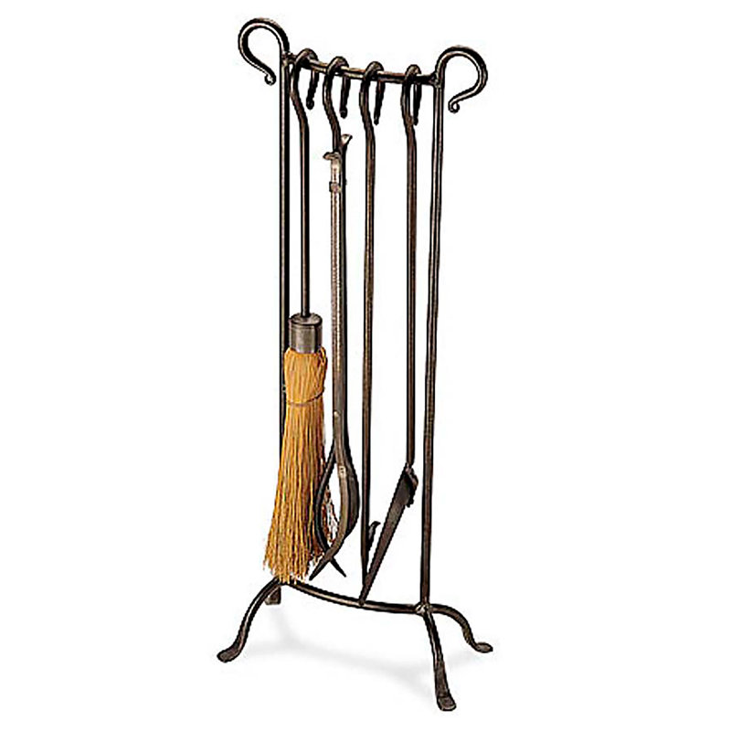 Ensemble d'outils de foyer incliné, rétro, Bronze