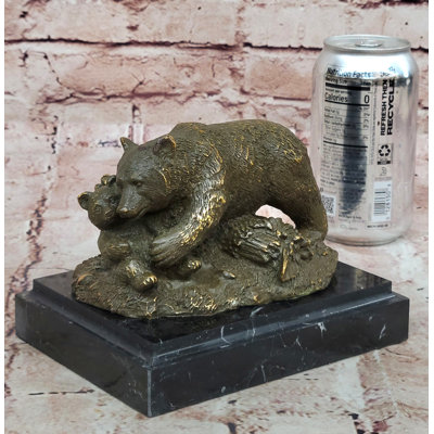Sculpture bronze avec ours et bronze