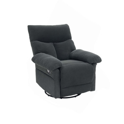 Modern Overstuffed Swivel Rocker Recliner Armchair for Living Room and Nursery