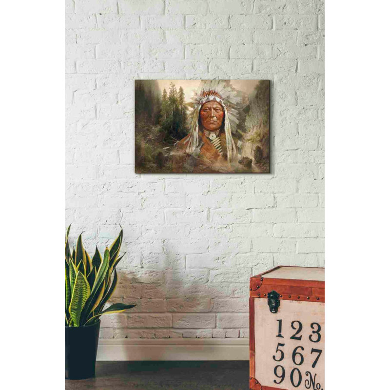 «Sitting Bull», reproduction d'art sur toile tendue