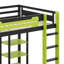 Lit mezzanine double en bois avec lumière RVB et tablettes-56352716