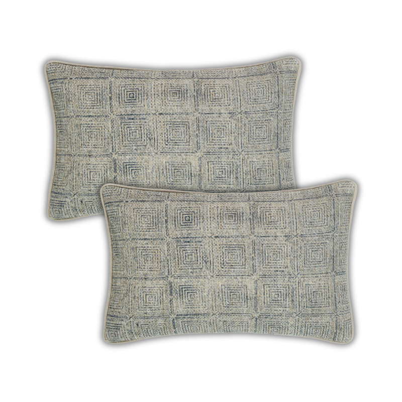 Oversized Block Print Cotton Throw Pillow Covers