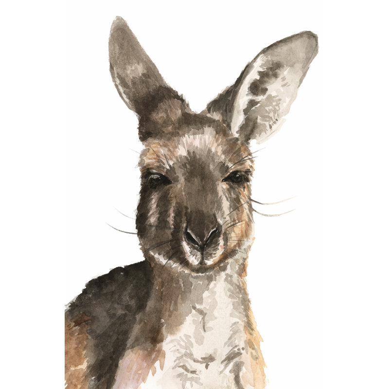 Kangaroo Portrait I by Jennifer Paxton Parker - Painting, 46cm H x 30cm W, Wrapped Canvas