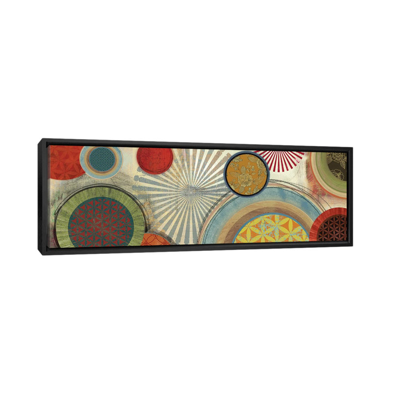«Commotion II» par Tom Reeves - Estampe numérique sur toile tendue avec châssis, H 12 po x l 36 po x P 1,5 po, Cadre noir