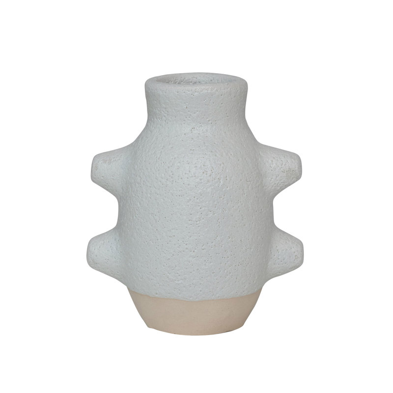 Abstract Stoneware Vase Volcano, 6.3" H x 5.51" W x 3.94" D
