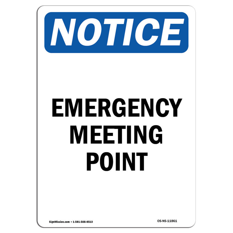 Panneau de point de rencontre d'urgence