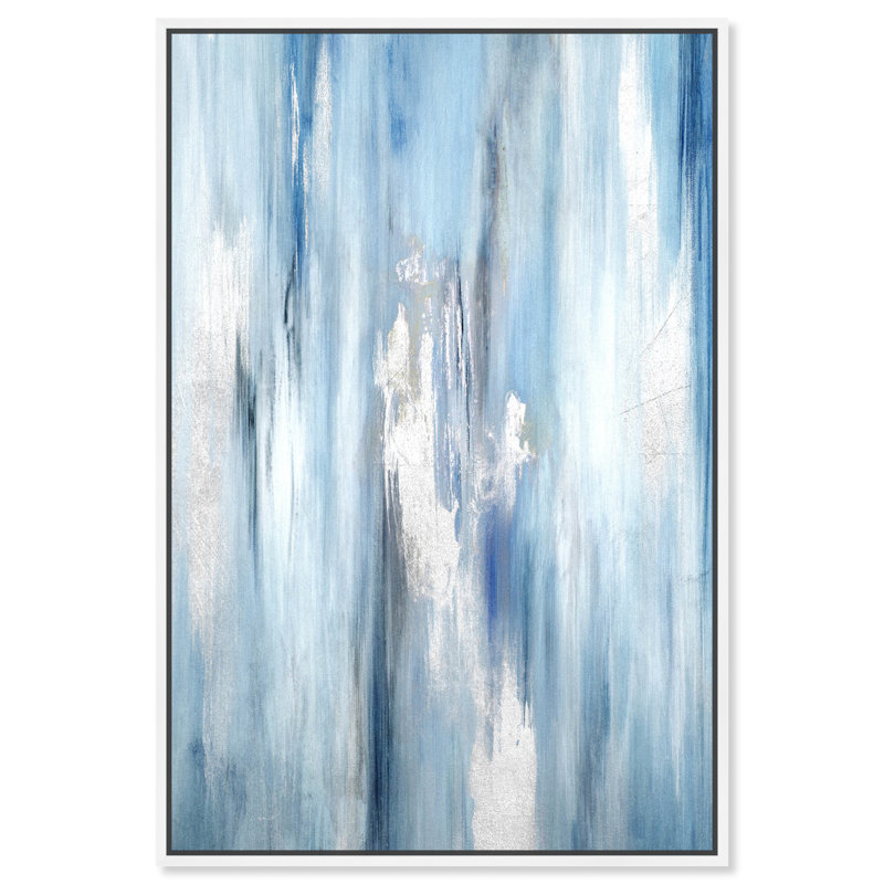 «Abstract Waterfall», reproduction d'art, H 15 po x l 10 po x P 1,5 po, Cadre blanc