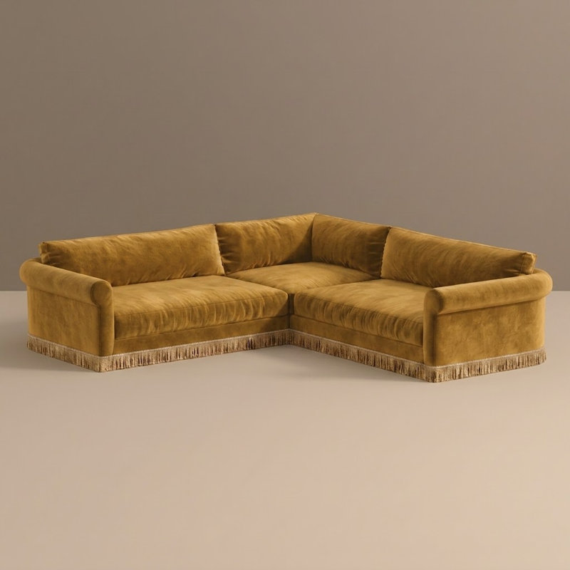 Carley Summers X River & Bord: The Max Sectional W/Fringe, Avon Camel Fabric