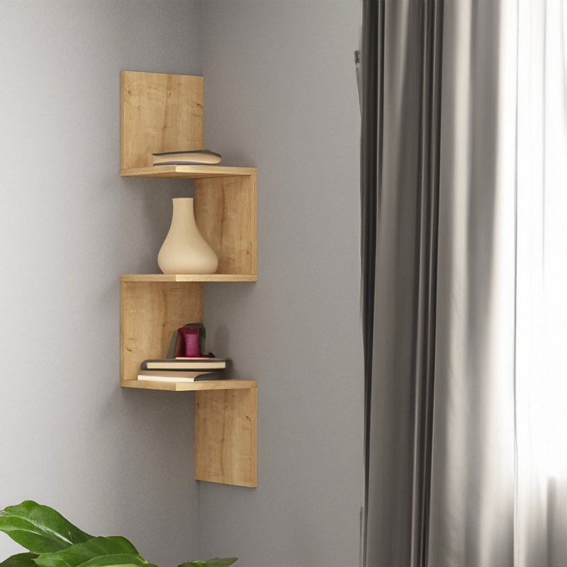 Adler 42" H x 10" W Zigzag Corner Floating Shelf