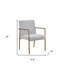  Chaise rembourrée en tissu gris clair et laiton Sterling