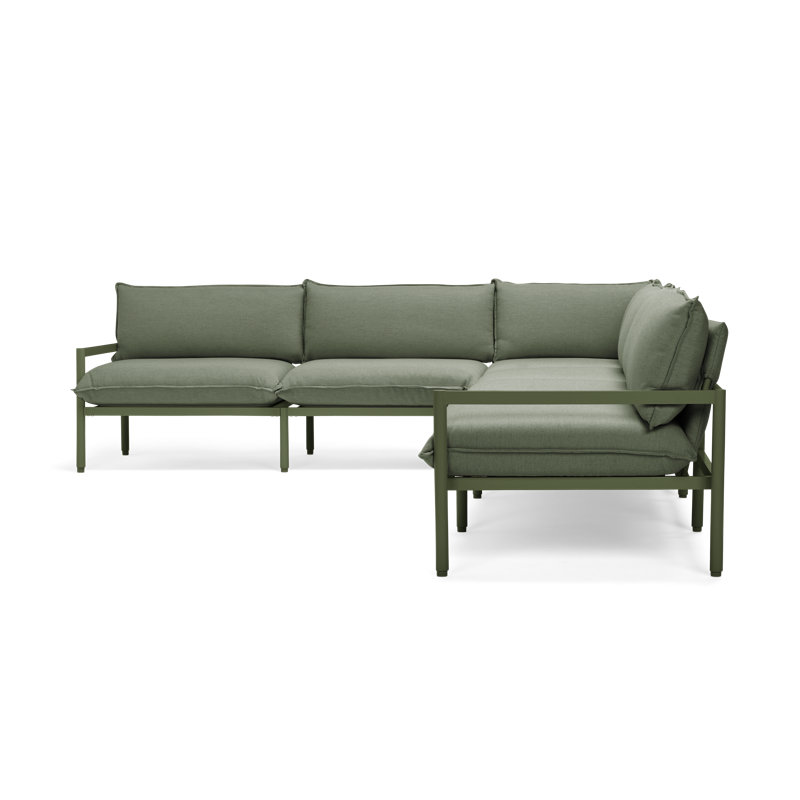 Terra Outdoor 6 - Seat Patio Sectional, Olive