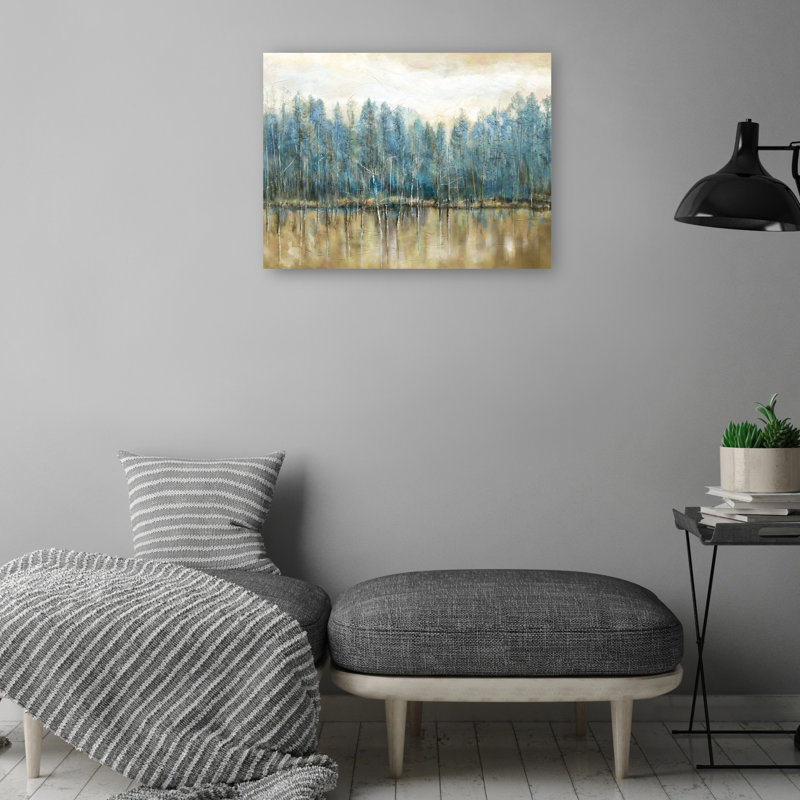 Impression sur toile Lakeside Blues par Studio Arts, Toile tendue, H 42 po x l 56 po x P 1,5 po