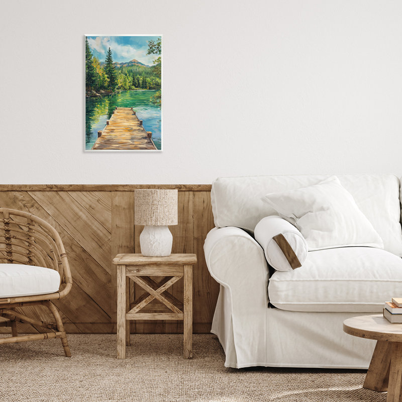 Plaque murale Sunlit River Dock, design par Petal Prints Design, 15 x 10