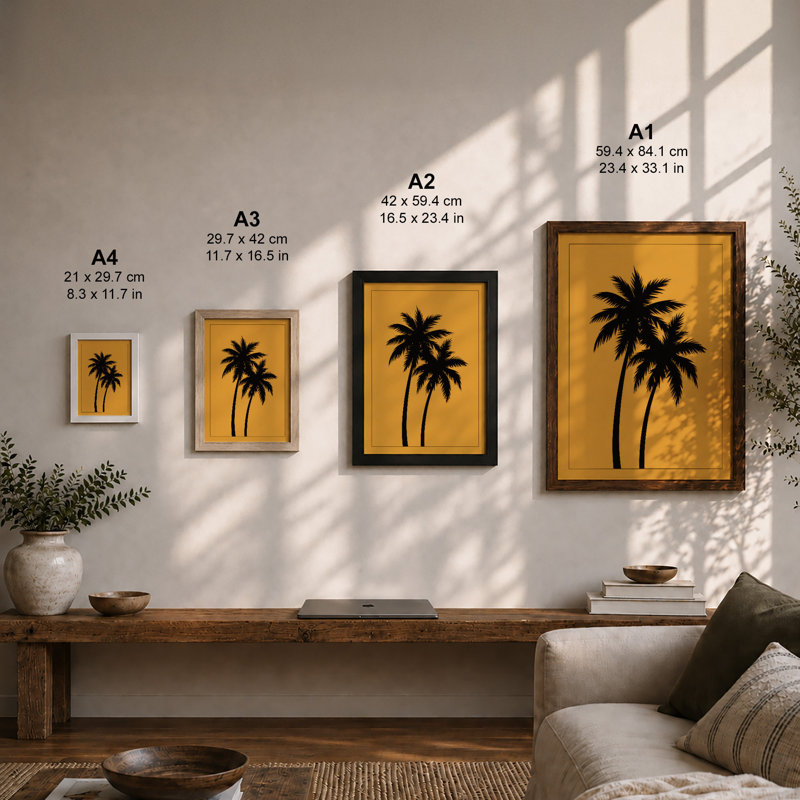 Palm Silhouettes Tropical - Framed Print, A1 - 84.1 x 59.4 cm, Unframed