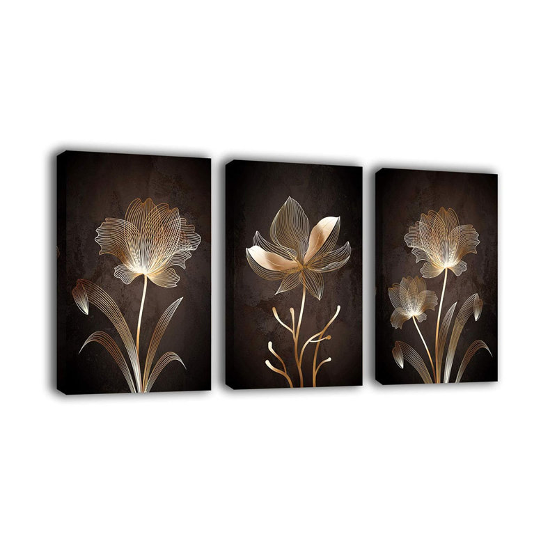 3 Piece Wrapped Canvas Print, 60 cm H x 40 cm W