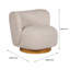 Fauteuil d'appoint pivotant moderne avec dossier enveloppant sculpté, siège rembourré surdimensionné et base ronde en bois-722474006